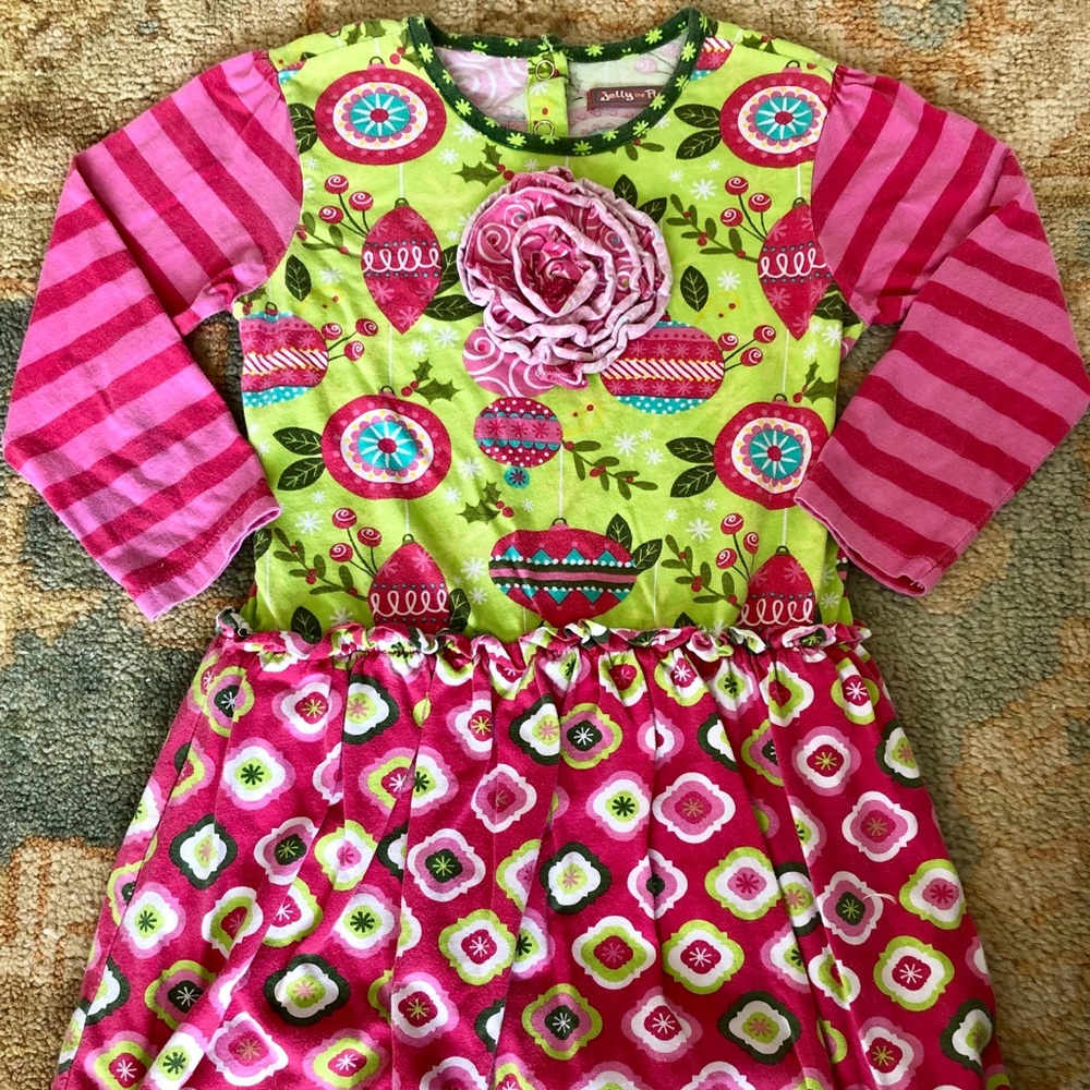 Jelly the Pug Christmas Bubble Dress & Leggings 8